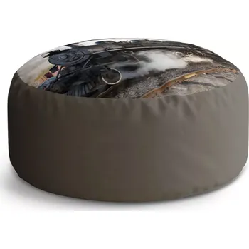 Sedací pytel Kulatý taburet Circle Parní lokomotiva: 38x48 cm - Sablio