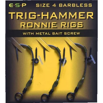 Rybářský háček ESP návazce Trig Hammer Ronnie Rig Barbless vel. 4