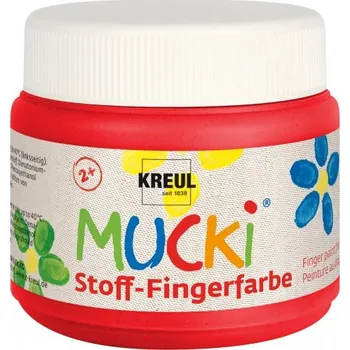 Speciální výtvarná barva Mucki Prstová barva na textil MUCKI 150 ml ČERVENÁ