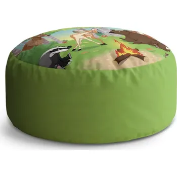 Sedací pytel Kulatý taburet Circle Lesní zvířátka 2: 38x48 cm - Sablio