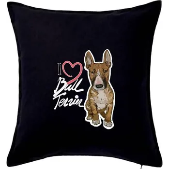 Polštář I love bull terrier - Polštář 50x50 - 50x50 - Pouze potah ( Černá )
