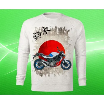 Pánská mikina mikina Suzuki SFV650 pánská 3XL (mikina s motorkou světle šedý melír )