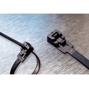 Stahovací páska WAPRO Pásek vázací 203x4,5 OPENQuick černá (100ks) WPR7776