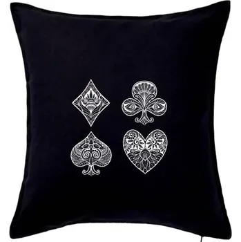 Polštář Poker symboly abstraktní - Polštář 50x50 - 50x50 - Pouze potah ( Černá )