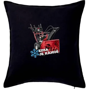 Polštář Zima je kámoš fréza - Polštář 50x50 - 50x50 - Pouze potah ( Černá )