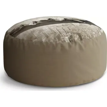 Sedací pytel Kulatý taburet Circle Ležící zedníci na traverze: 38x48 cm - Sablio