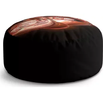 Sedací pytel Kulatý taburet Circle Červená abstrakce: 38x48 cm - Sablio