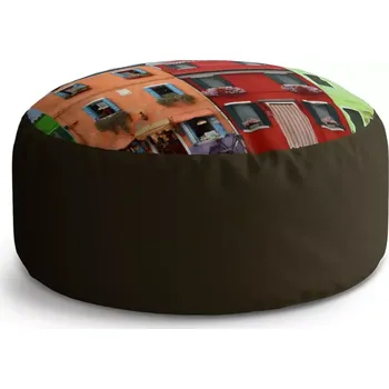 Sedací pytel Kulatý taburet Circle Domky: 38x48 cm - Sablio