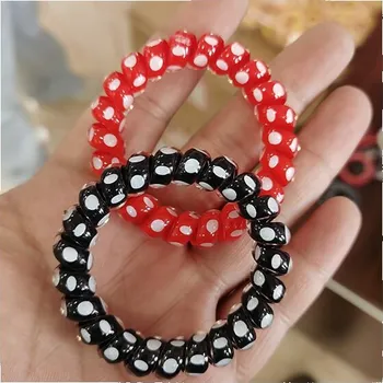 Magnetická kreslící tabulka PINK - Spirálové gumičky do vlasů červená / černá s puntíky 2ks