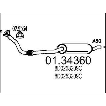 Auto-moto Přední tlumič výfuku MTS 01.34360