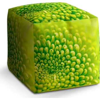 Taburet Taburet Kostka Detail květiny: 40x40x40 cm - Sablio