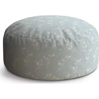 Sedací pytel Kulatý taburet Circle Bílé lístky: 38x48 cm - Sablio