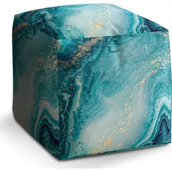 Taburet Taburet Kostka Modrý pigment: 40x40x40 cm - Sablio