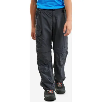 Chlapecké kalhoty QUECHUA Chlapecké turistické odepínací kalhoty 2v1 MH 500 černé 8 LET ČERVENÁ|ŠEDÁ