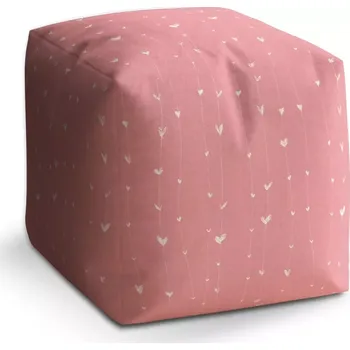 Taburet Taburet Kostka Asymetrická srdíčka: 40x40x40 cm - Sablio