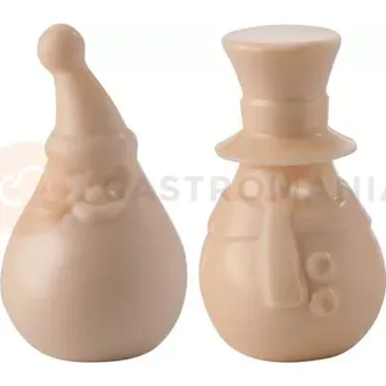 Čokoládová tyčinka Polykarbonátová forma na 3D figurky - Santa Claus, 4 ks, 46x79 mm, sněhulák, 4 ks, 42x46x72 mm - 20-C1010 | MARTELLATO, 3D Polycarbonate