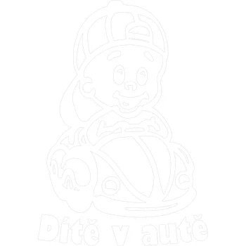 Samolepicí dekorace na vozidlo Dítě v autě Kluk v autíčku v autě samolepka na auto - červená světlá / 7,5x10,5 cm