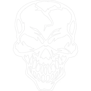 Samolepicí dekorace na vozidlo Lebka 3 samolepka na auto - červená tmavá / 7,5x10,5 cm