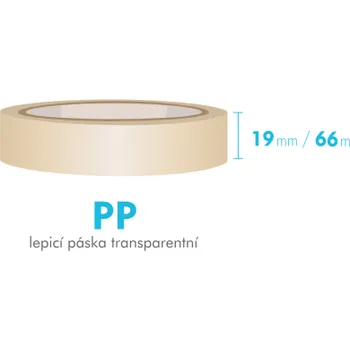 Lepící páska - 19mm x 66m - průhledná