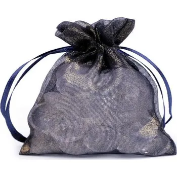 Dárková taška Dárkový pytlík, 8x10,5 cm organza shine, modrý kobaltový