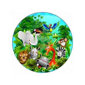 Jedlá dekorace na dort ZOO prales, VARIANTA Jedlý papír 13