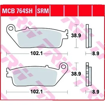 Brzda pro motocykl Zadní brzdové destičky TRW / Lucas Honda FJS 400 Silver Wing 2006 - 2008 směs SRM