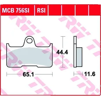 Brzda pro motocykl Zadní brzdové destičky TRW / Lucas Yamaha YFM 660 FWA Grizzly 4x4 2002 - 2008 směs SI