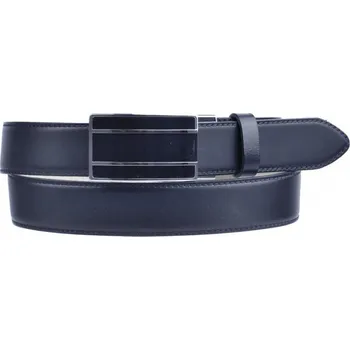 Módní doplněk Pánský kožený společenský pásek s automatickou sponou 35-020-A6-60 černá AUTOMAT 95 cm