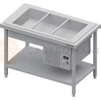 hrací stolek Chladící centrální stůl s vanou na saláty, 3xGN 1/1, vrchní deska ze žuly | STALGAST, ST 105