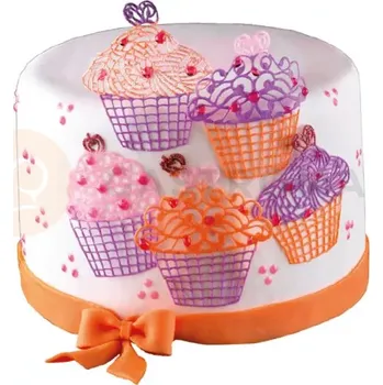 Výroba svíčky Silikonová podložka na krajky, košíčky 80x400x1 mm | SILIKOMART, TRD12 Cup Cakes
