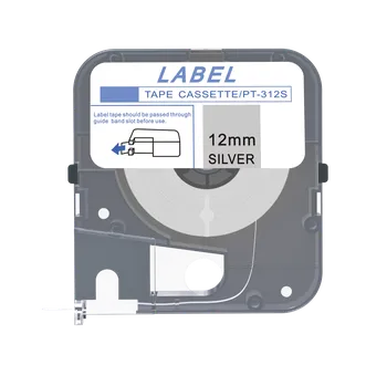 Max LM-312S, 12mm x 8m, stříbrná kompatibilní páska