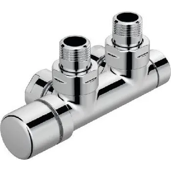 Radiátor Zehnder Příslušenství - Rohová armatura Set Q, 1/2, s regulační hlavicí vlevo, přívod vlevo, rozteč 50 mm, nerez 839140