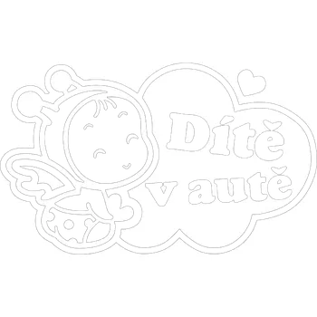 Samolepicí dekorace na vozidlo Dítě v autě beruška samolepka na auto - žlutá světlá / 10x6 cm