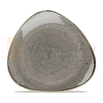 Talíř Talíř ve tvaru trojúhelníku, šedý, ručně zdobený 19,2 cm | CHURCHILL, Stonecast Peppercorn Grey