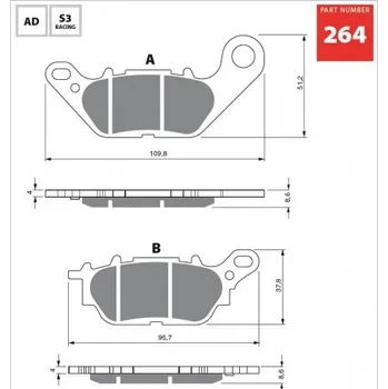 Brzda pro motocykl Přední brzdové destičky Goldfren Yamaha Vity 125 2008-2011 směs AD