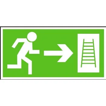 MXM Únikový žebřík vpravo | plastová cedule, 210x105mm Fotoluminiscenční plastová tabulka