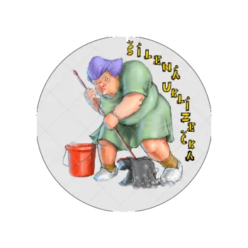 Jedlá dekorace na dort ŠÍLENÁ UKLÍZEČKA, VARIANTA Jedlý papír 1112