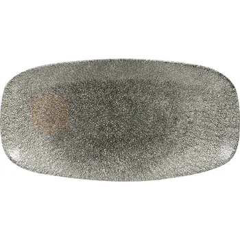 Talíř Porcelánový obdélný talíř 35,5 x 18,9 cm | CHURCHILL, Raku Quartz Black