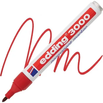Permanentní popisovač EDDING 3000, červený