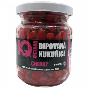 Návnadová surovina LK Baits IQ Method Dipovaná kukuřice Cherry 220ml