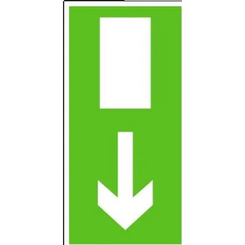 MXM Nouzový východ (šipka dolů) | plastová cedule, 210x105mm Fotoluminiscenční plastová tabulka