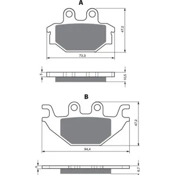 Brzda pro motocykl Přední brzdové destičky Goldfren TGB Blade 425 2008-2011 směs K5