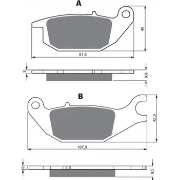 Motodíl Zadní brzdové destičky Goldfren Honda XL 125 V Varadero 2001-2011 směs AD