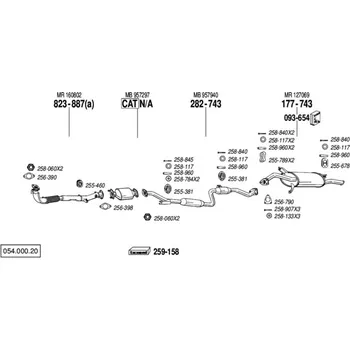 Výfukový systém výfuková trubka přední Bosal 823-887