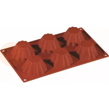 Kuchyňská sůl Silikonová forma Formaflex na monoporce - 300x175 mm, 6 ks x 79x37 mm, 100 ml - FR012 | PAVONI, Briochette Cannellata