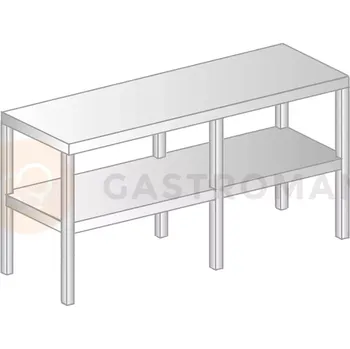 Nástavec na skříň Nástavba na stůl z nerezové oceli, dvojitá 1830x400x600 mm | DORA METAL, DM-3139