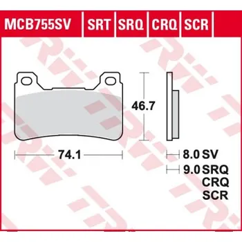 Brzda pro motocykl Přední brzdové destičky TRW / Lucas Honda CBR 1000 RA Fireblade 2009 - 2016 směs CRQ