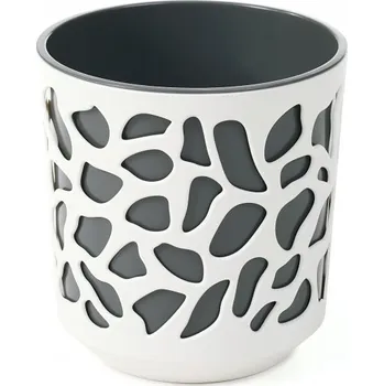 Květináč Lamela LAMELA, květináč DUET 300 mm, krém / antracit