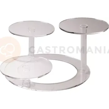Potravinářské barvivo Stojan na dorty z plexiskla 3 police, výška 260 mm, transparentní - 80A1500 | MARTELLATO, Loop