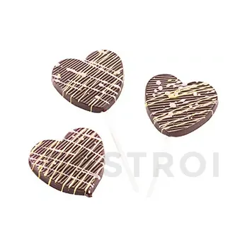Výrobník cukrové vaty Forma na pralinky a čokoládky - srdíčko na tyčce, 4x 35x55x85 mm - 901210 Lolly love | SILIKOMART, EasyChoc